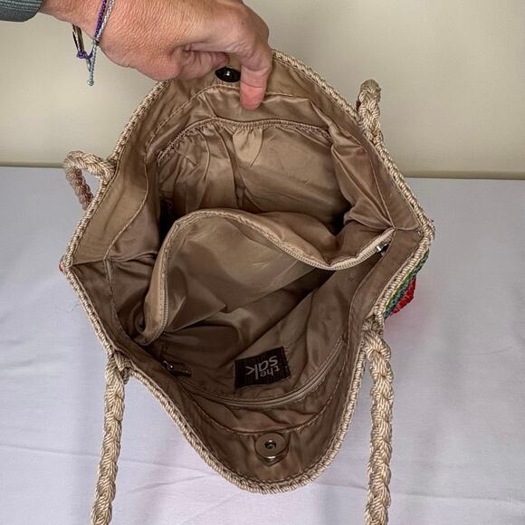 The Sak Crochet Shoulder Bag Handbag Purse | Multi Color Rainbow | EUC - Picture 5 of 11